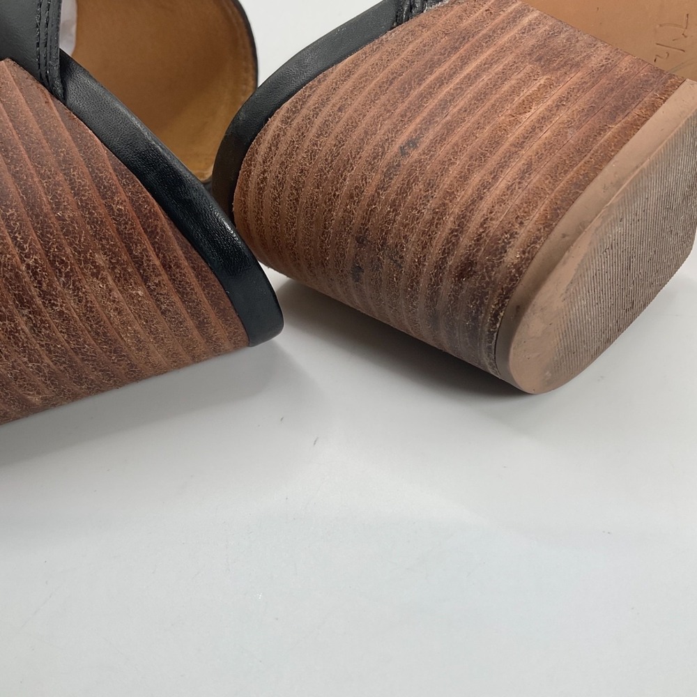 Madewell The Harper Black Leather Pointed Toe Block Heel Minimalist Size 7.5 - Picture 15 of 15